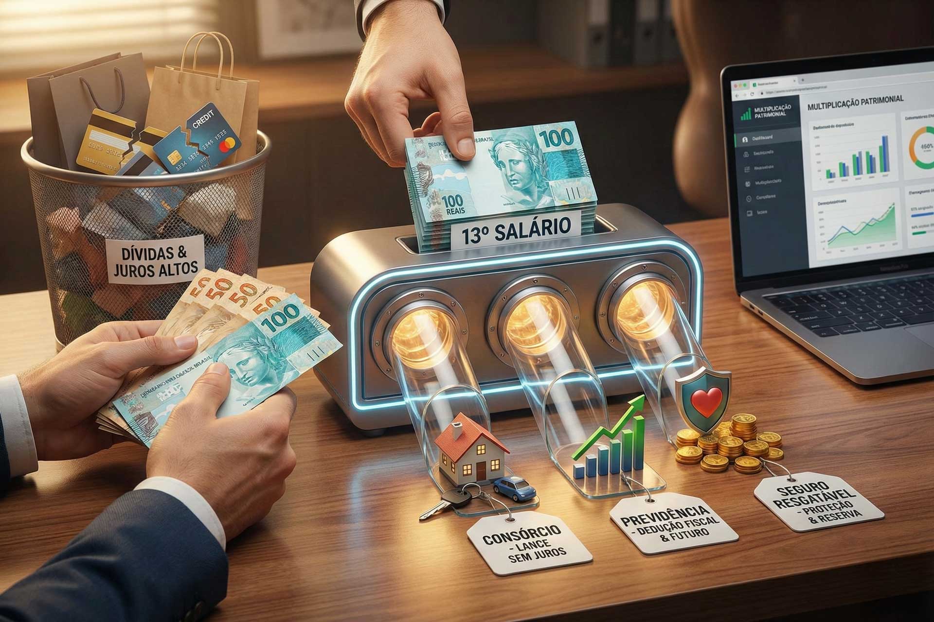 Recebeu o 13º Salário? Não Gaste. Multiplique. O Guia Definitivo para Usar esse Dinheiro com Inteligência Financeira (e sem Juros).